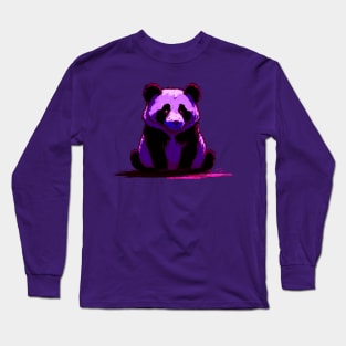 Purple Panda Bear Long Sleeve T-Shirt